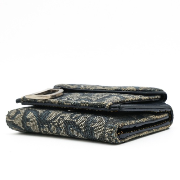 Christian Dior Saddle Compact Wallet Navy Silver - Picture 6 of 16